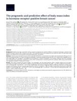 The prognostic and predictive effect of body mass index in hormone receptor-positive breast cancer