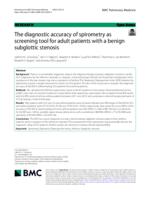 The diagnostic accuracy of spirometry as screening tool for adult patients with a benign subglottic stenosis