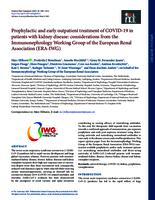 Prophylactic and early outpatient treatment of COVID-19 in patients with kidney disease