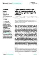 Cigarette smoke restricts the ability of mesenchymal cells to support lung epithelial organoid formation