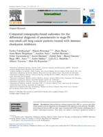 Computed tomography-based radiomics for the differential diagnosis of pneumonitis in stage IV non-small cell lung cancer patients treated with immune checkpoint inhibitors