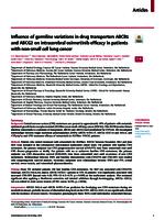 Influence of germline variations in drug transporters ABCB1 and ABCG2 on intracerebral osimertinib efficacy in patients with non-small cell lung cancer