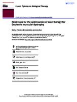 Next steps for the optimization of exon therapy for Duchenne muscular dystrophy