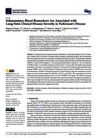 Inflammatory blood biomarkers are associated with long-term clinical disease severity in Parkinson's disease