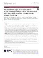 Neurofilament light chain is increased in the parahippocampal cortex and associates with pathological hallmarks in Parkinson's disease dementia