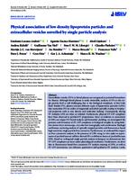 Physical association of low density lipoprotein particles and extracellular vesicles unveiled by single particle analysis