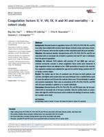 Coagulation factors II, V, VII, IX, X and XI and mortality