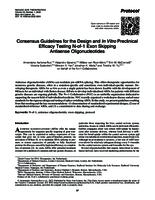 Consensus guidelines for the design and in vitro preclinical efficacy testing N-of-1 exon skipping antisense oligonucleotides