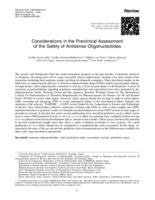 Considerations in the preclinical assessment of the safety of antisense oligonucleotides