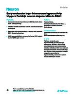 Early molecular layer interneuron hyperactivity triggers Purkinje neuron degeneration in SCA1