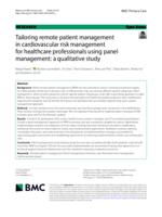 Tailoring remote patient management in cardiovascular risk management for healthcare professionals using panel management