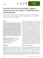 Functional and structural asymmetry suggest a unifying principle for catalysis in membrane-bound pyrophosphatases