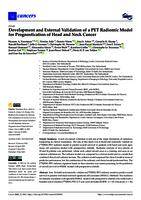 Development and external validation of a PET radiomic model for prognostication of head and neck cancer