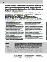 Current role of conventional radiography of sacroiliac joints in adults and juveniles with suspected axial spondyloarthritis