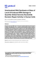 Unscheduled DNA synthesis at sites of local UV-induced DNA damage to quantify global genome nucleotide excision repair activity in human cells