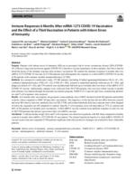 Immune responses 6 months after mRNA-1273 COVID-19 vaccination and the effect of a third vaccination in patients with inborn errors of immunity