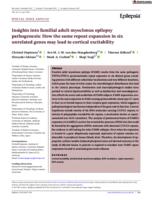 Insights into familial adult myoclonus epilepsy pathogenesis