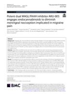 Potent dual MAGL/FAAH inhibitor AKU-005 engages endocannabinoids to diminish meningeal nociception implicated in migraine pain