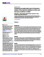 Predicting mortality after start of long-term dialysis-International validation of one- and two-year prediction models