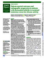 Patient-reported outcomes and radiographic progression in patients with rheumatoid arthritis in sustained remission versus low disease activity