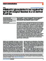 N-linked Fc glycosylation is not required for IgG-B-cell receptor function in a GC-derived B-cell line