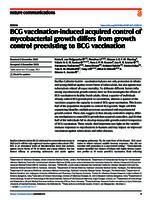 BCG vaccination-induced acquired control of mycobacterial growth differs from growth control preexisting to BCG vaccination