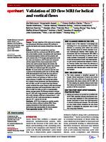 Validation of 2D flow MRI for helical and vortical flows