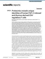 Proteomics reveals unique identities of human TGF-β-induced and thymus-derived CD4+ regulatory T cells