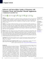 Kaliuresis and intracellular uptake of potassium with potassium citrate and potassium chloride supplements