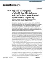 Regional reemergence of a SARS-CoV-2 Delta lineage amid an Omicron wave detected by wastewater sequencing