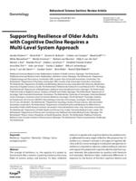 Supporting resilience of older adults with cognitive decline requires a multi-level system approach