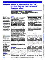 Course of fear of falling after hip fracture