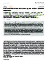 Circulating metabolites modulated by diet are associated with depression