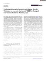 Psychological therapies for people with bipolar disorder: where are we now, and what is next?