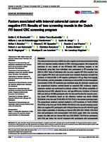 Factors associated with interval colorectal cancer after negative FIT