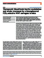 Therapeutic blood-brain barrier modulation and stroke treatment by a bioengineered FZD4-selective WNT surrogate in mice
