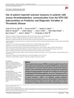 Use of patient-reported outcome measures in patients with venous thromboembolism