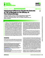 Intertumoral differences dictate the outcome of TGF-β blockade on the efficacy of viro-immunotherapy