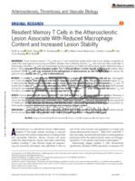 Resident memory T cells in the atherosclerotic lesion associate with reduced macrophage content and increased lesion stability