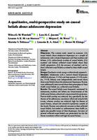 A qualitative, multi-perspective study on causal beliefs about adolescent depression