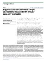 Regional rare-earth element supply and demand balanced with circular economy strategies