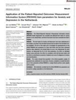 Application of the Patient-Reported Outcomes Measurement Information System (PROMIS) item parameters for Anxiety and Depression in the Netherlands.