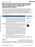 Clinical and genomic-based decision support system to define the optimal timing of allogeneic hematopoietic stem-cell transplantation in patients with myelodysplastic syndromes