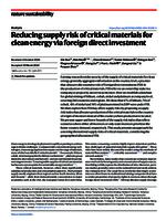 Reducing supply risk of critical materials for clean energy via foreign direct investment