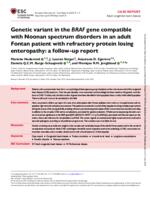 Genetic variant in the BRAF gene compatible with Noonan spectrum disorders in an adult Fontan patient with refractory protein losing enteropathy