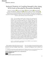 Reduced plasticity in coupling strength in the aging SCN clock as revealed by Kuramoto modeling