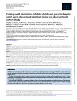 Fetal growth restriction inhibits childhood growth despite catch-up in discordant identical twins