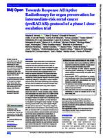 Towards Response ADAptive Radiotherapy for organ preservation for intermediate-risk rectal cancer (preRADAR)