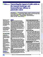 Unraveling the impact of sialic acids on the immune landscape and immunotherapy efficacy in pancreatic cancer