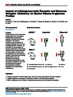 Impact of asialoglycoprotein receptor and mannose receptor deficiency on murine plasma N-glycome profiles